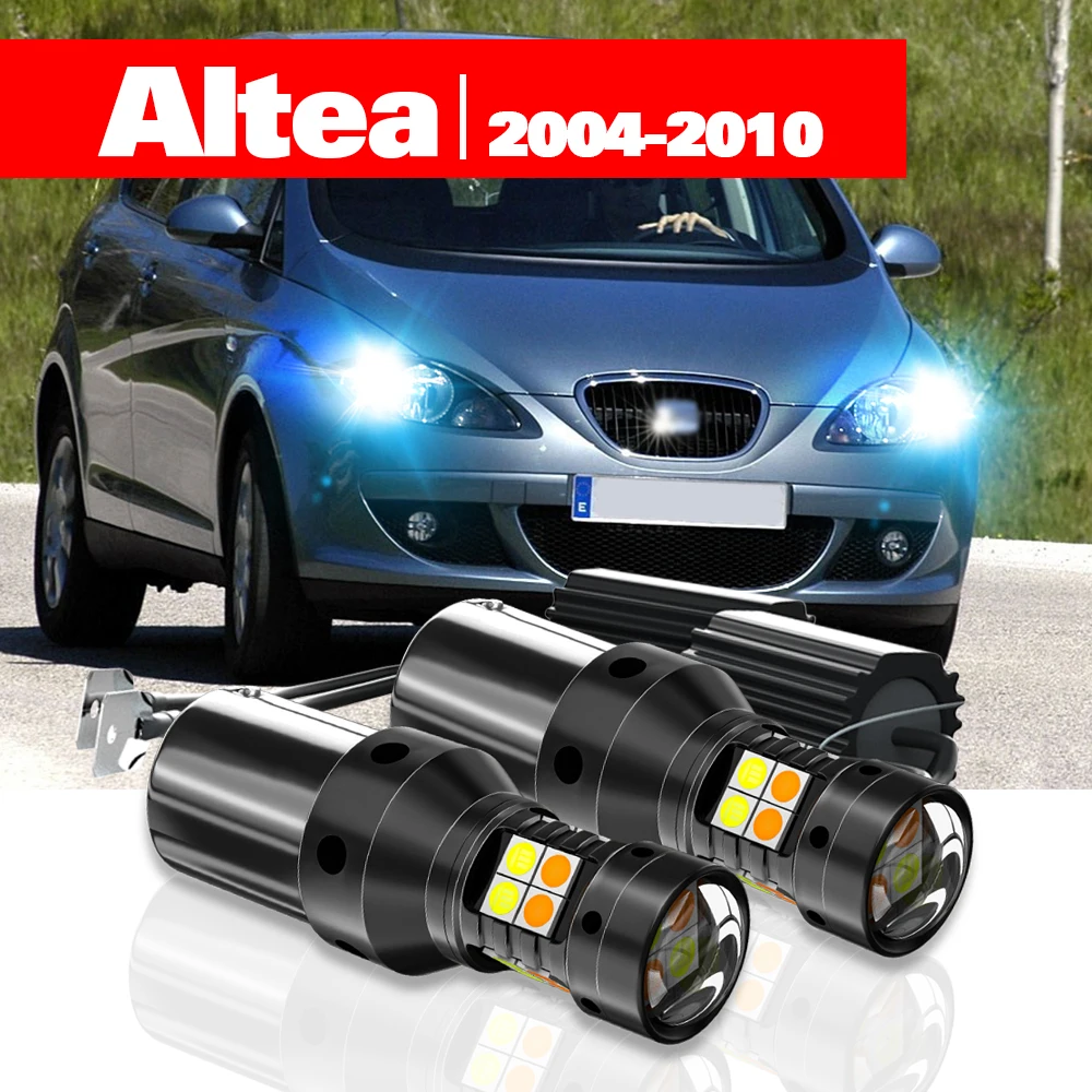 لمقعد Altea XL 5P 2004-2010 2 قطعة LED وضع مزدوج بدوره إشارة + النهار تشغيل ضوء DRL 2005 2006 2007 2008 2009 اكسسوارات #1