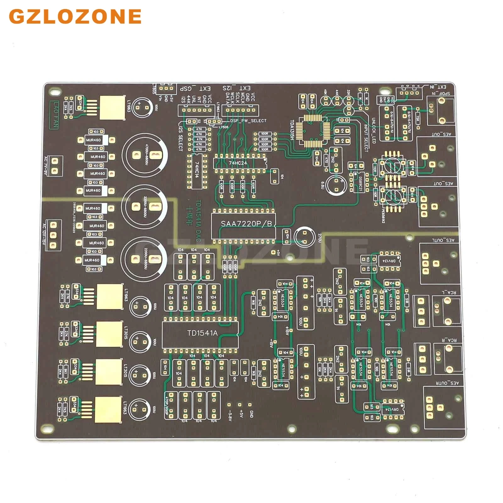 

4-слойный процесс HIFI Forum 10-я годовщина TDA1541A TDA1315H DAC аудио декодер чистый PCB (Z-03)