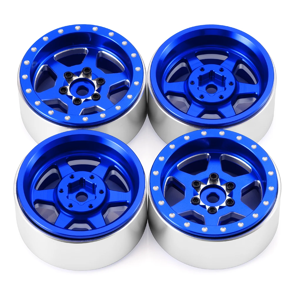 AXSPEED 4 Stück 1,3 Zoll Beadlock Felgen aus Aluminiumlegierung für 1/18 TRAXXAS TRX4-M 1/24 SCX24 RC Crawler Car