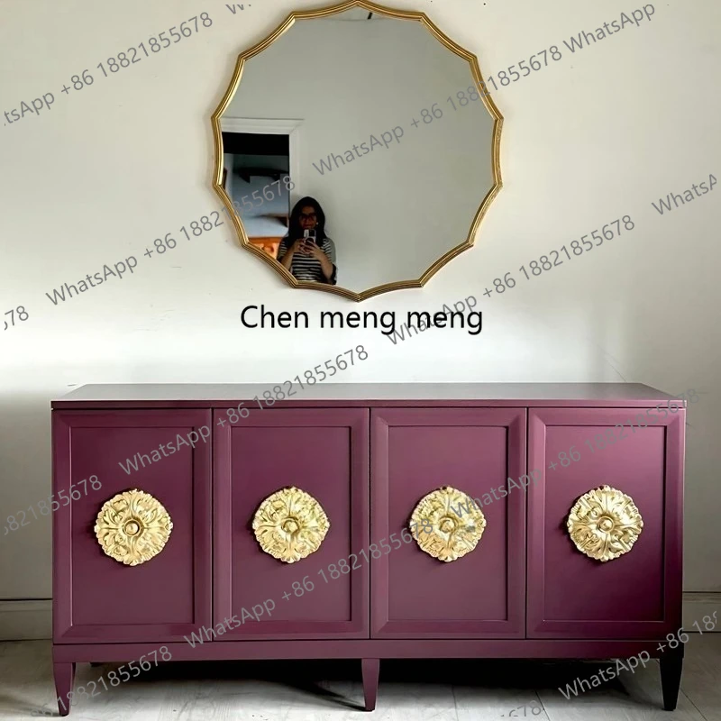 

Модный пристенный шкаф-буфет из массива дерева с резьбой для прихожей, французский простой тумба для хранения