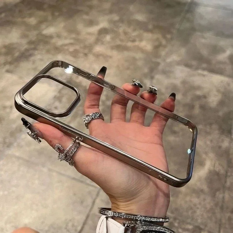 Simple Solid Color Case Compatible for IPhone 16 15 11 13 12 14 Pro Max XR 7 8 Plus X XS MAX SE 2020 Luxury Electroplated Case
