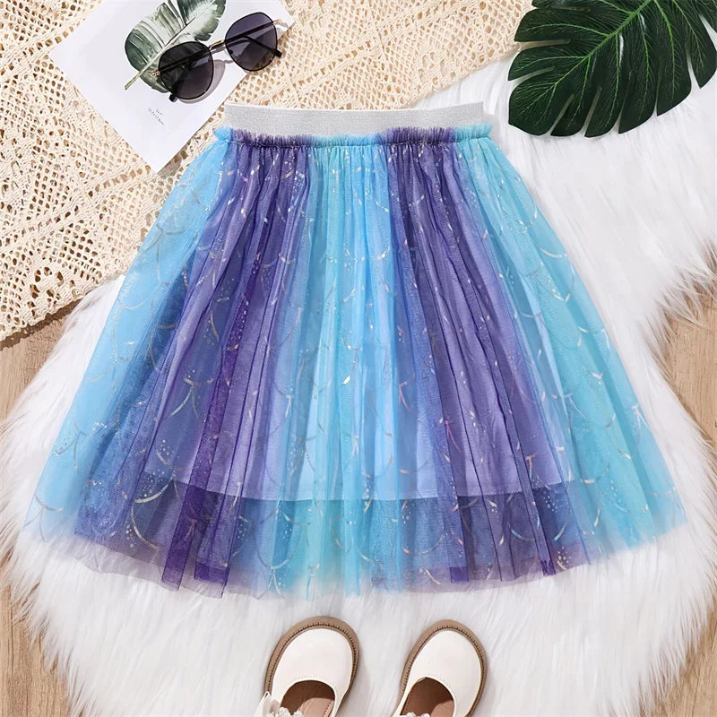 

New Girls Tutu Skirts Sweet Princess Skirts Kids Dancing Party Gradient Skirt Costume Children Daily Casual Clothes