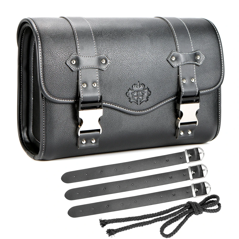 Universelle Motorradtaschen, Gabeltasche, Gepäcktasche aus PU-Leder, Seitliche Werkzeugtasche – Detail 6