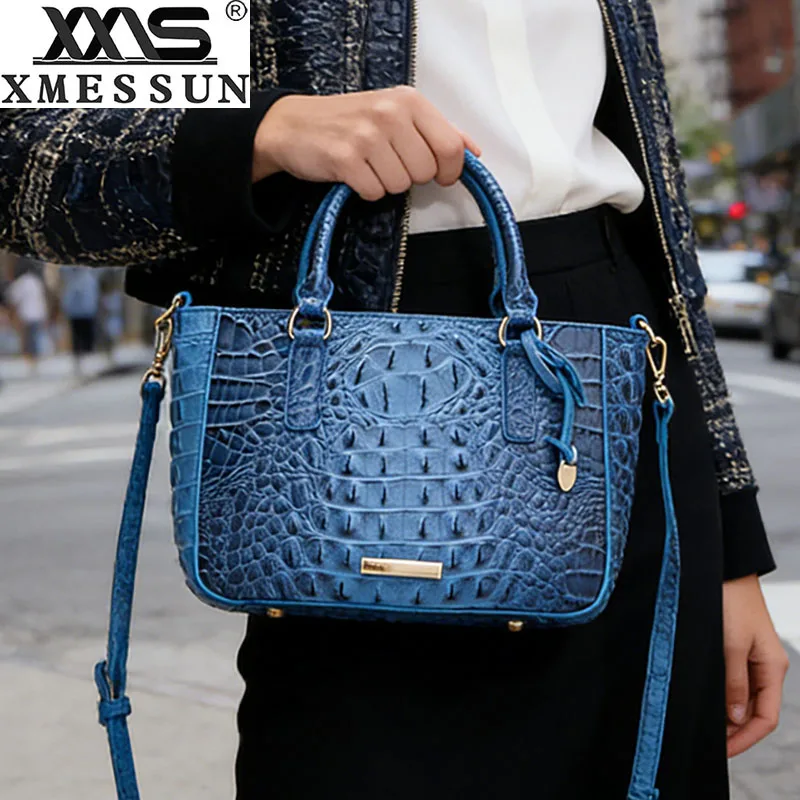 

New Crocodile Pattern Tote Bags for Women,Fashion Design Commuter Bag Europe and America Female Vintage Shoulder Crossbody Bag