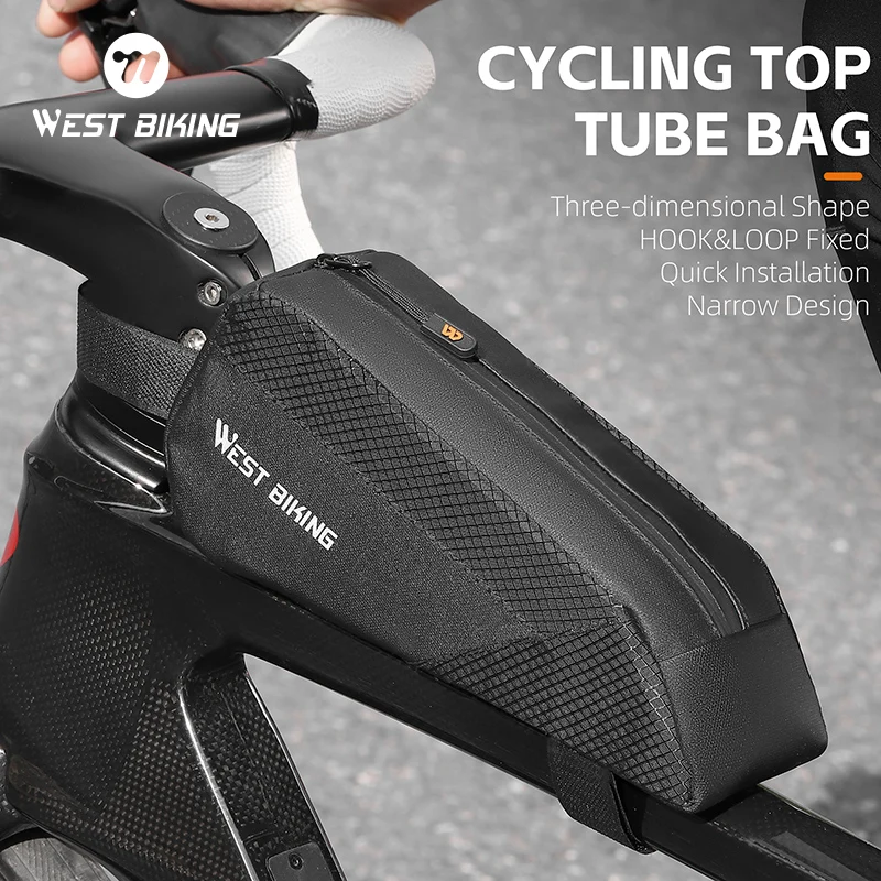 WEST BIKING Bicycle Top Tube Bag Upgrade 1L Portable Bike Front Frame Bag Lightweight Cycling Tool Bag MTB Road Bike Accessories