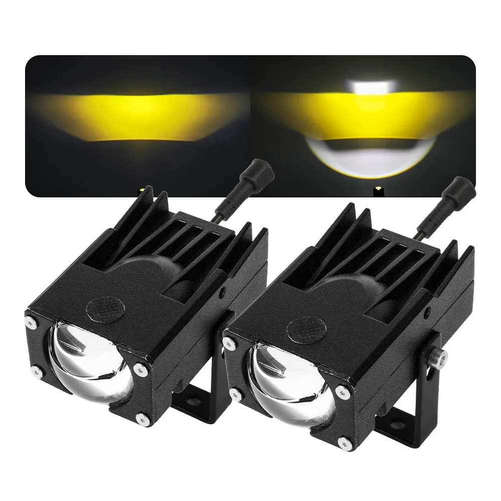 U49 car grille light middle net light far and near integration with direct truck led middle net two-color spotlight motorcycle