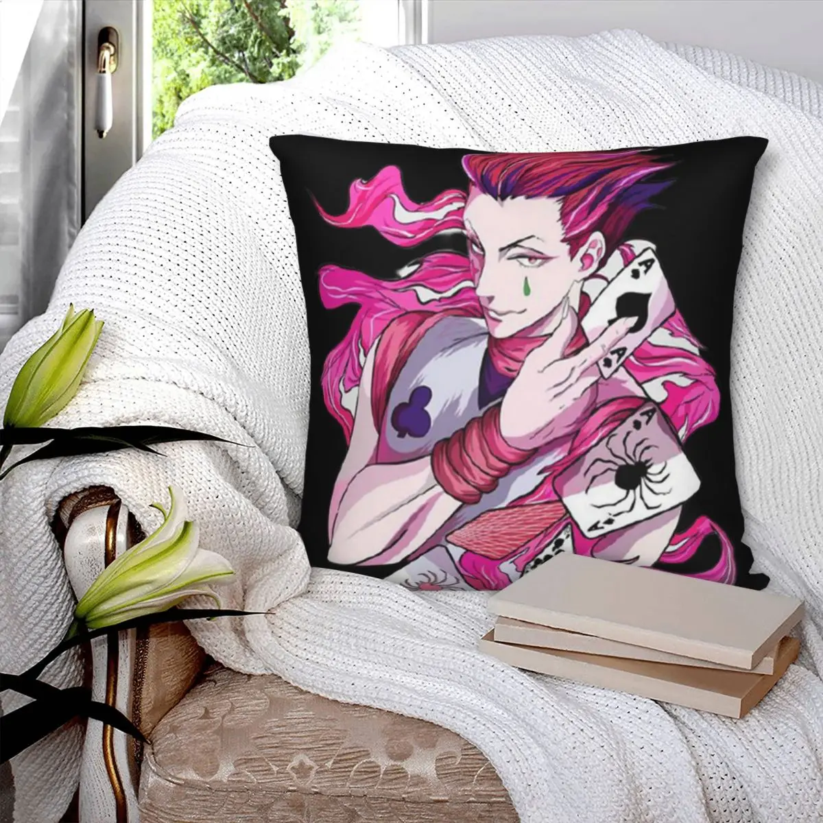 Hisoka HunterXhunter Square Pillowcase Polyester Pillow Cover Velvet Cushion Zip Decorative Comfort Throw Pillow For Home Sofa