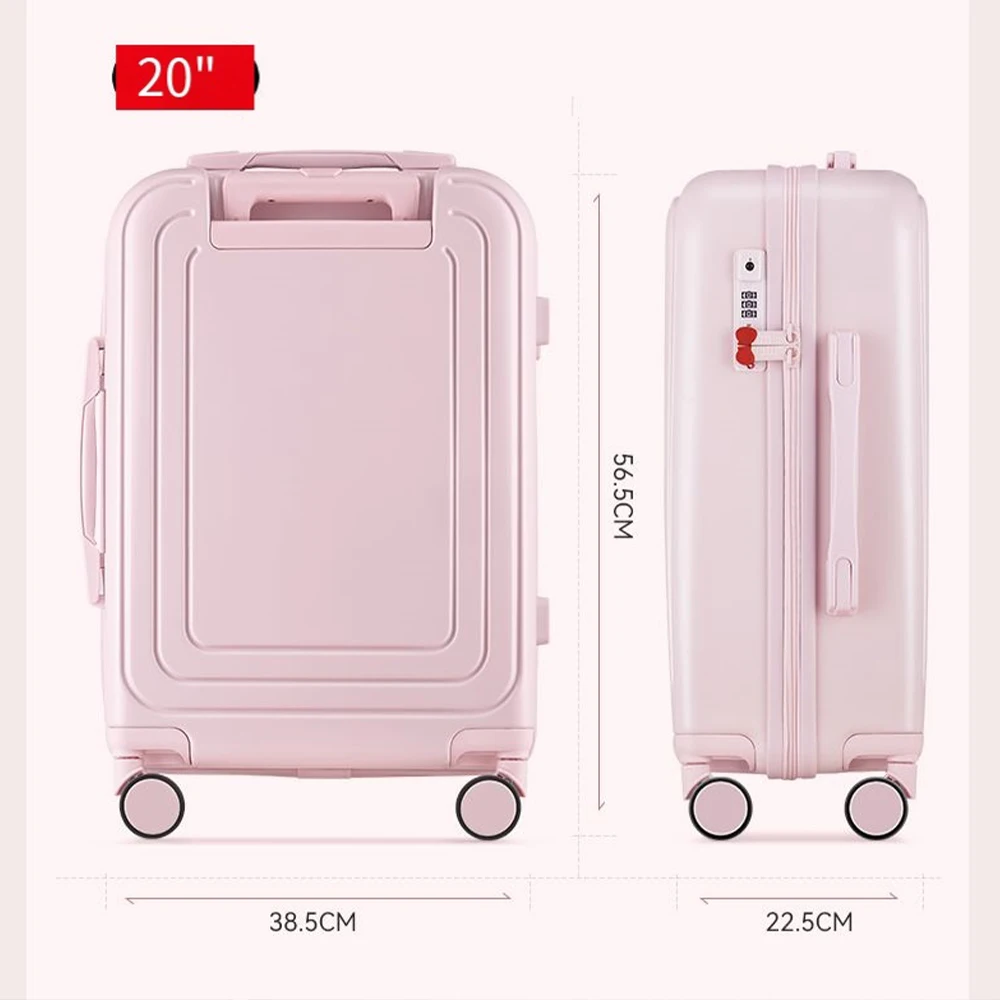 Kawaii Anime Hello Kitty 14-26 Inches Trolley Case Suitcase Sanrioed Mute Universal Wheel Student Travel High Capacity Storage