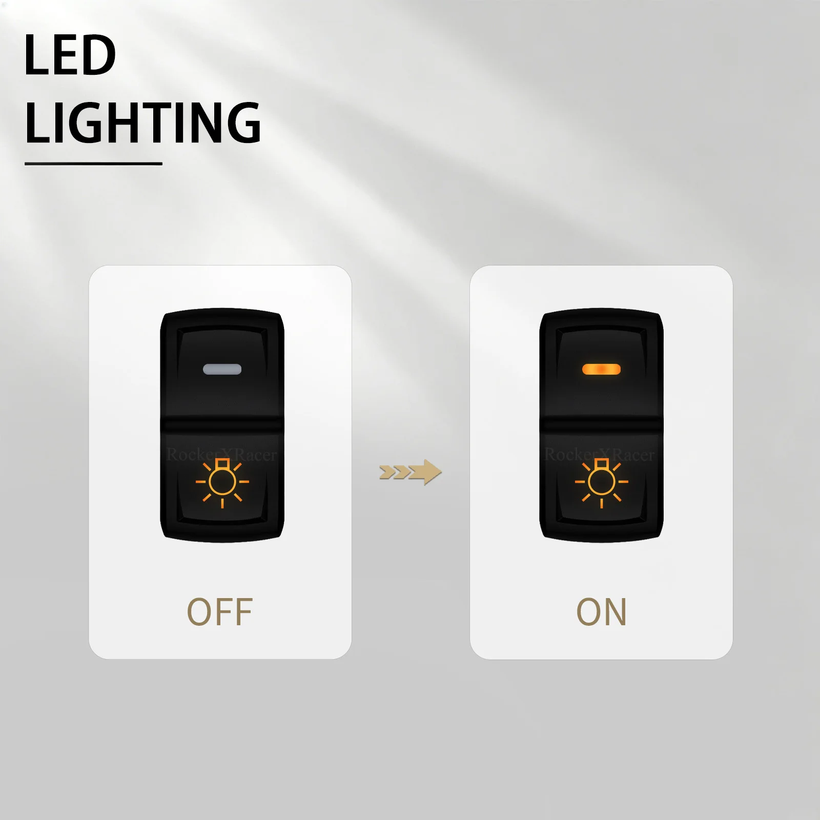 Waterproof Rocker Switch 12V 24V Amber Backlit ON-OFF / Momentary Toggle Button For ARB Carling Style 4x4 Off Road RV ATV UTV view 4