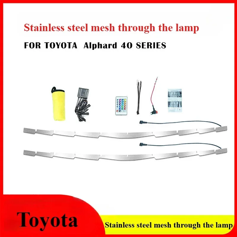 For Alpha 40 series Alphard40 series medium grid stainless steel through lamp remote control color-changing atmosphere lamp