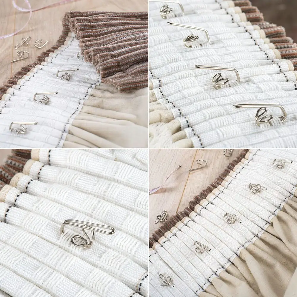 Stainless Steel Curtain Hooks Heavy Duty Pleated Drapery Pins Invisible Support Hangers For Window Home Decorative Hardware