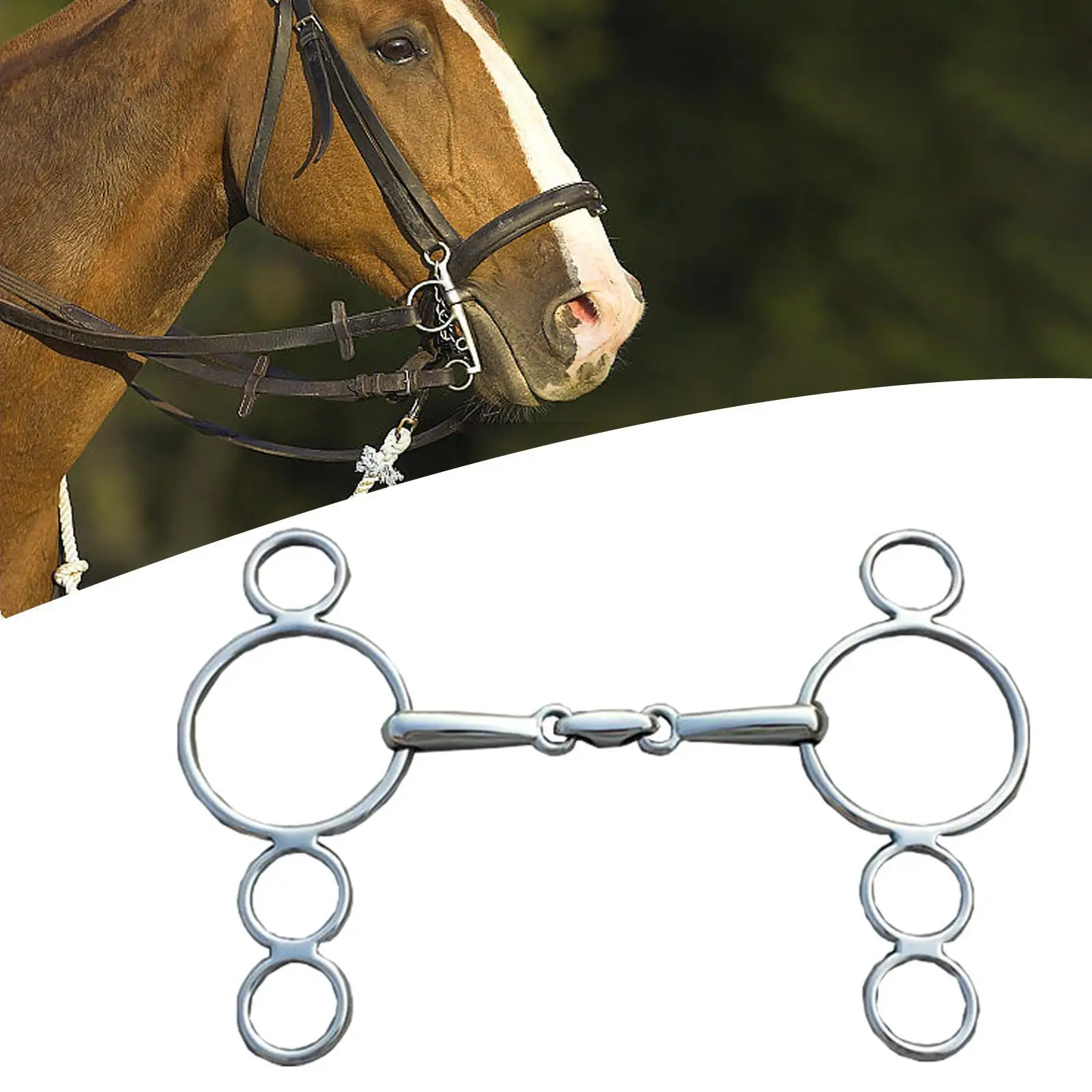 Stainless Steel Horsebit 125mm/5inch Mouthpiece Rust Resistant Equestrian Supplies for Controling Horse Activities Professionals