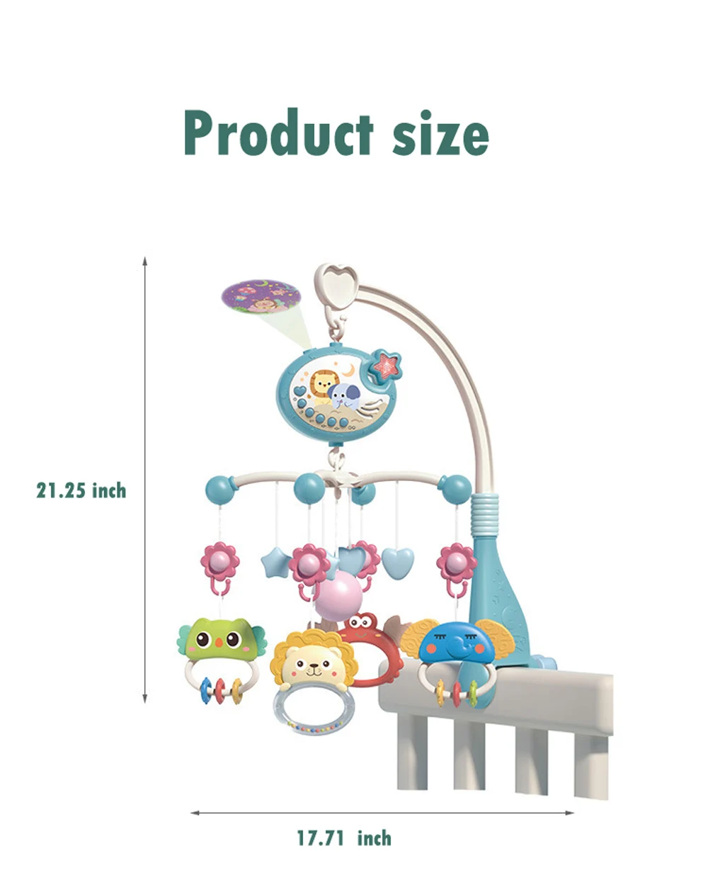 AnGku Hanging Baby Bed Bell with Music & Light Mobile Crib Toys for Newborn Montessori Rattles Cradle Baby Toys for 0-12 Months