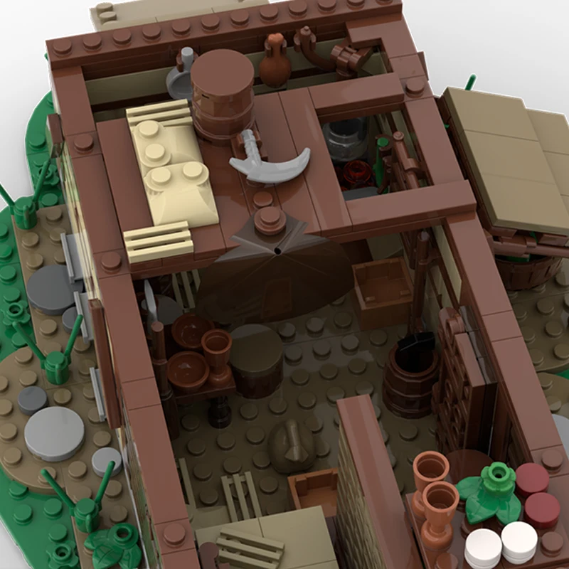 ปราสาทยุคกลางรุ่น MOC อาคารอิฐ Village Fortress บ้านเทคโนโลยี Modular ของขวัญวันหยุดประกอบของเล่นเด็กชุด