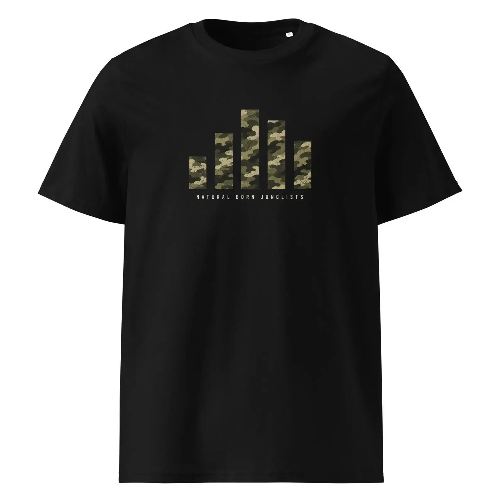 T-shirt en coton biologique Camo Equalizer, style vintage délavé, pour DJ, festivals, homme, extensible, tendance, pour tous les jours, streetwear