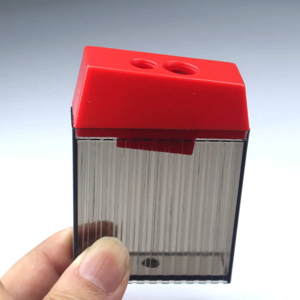 Grande Estilo Double-Hole Plastic Handheld Sharpener, Escritório Papelaria, Material Escolar Estudante, 523A, 1Pc
