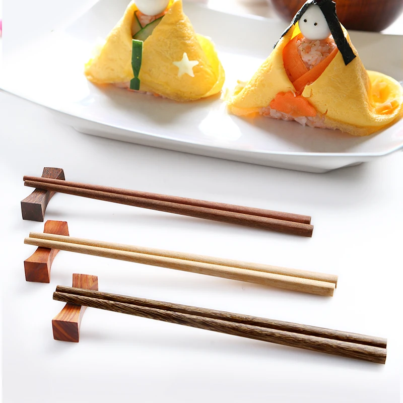 Solid Wood Kids Chopsticks Household Training Chopsticks 3-6 Years Old Children Practice Eating Short Wooden Chopsticks Set