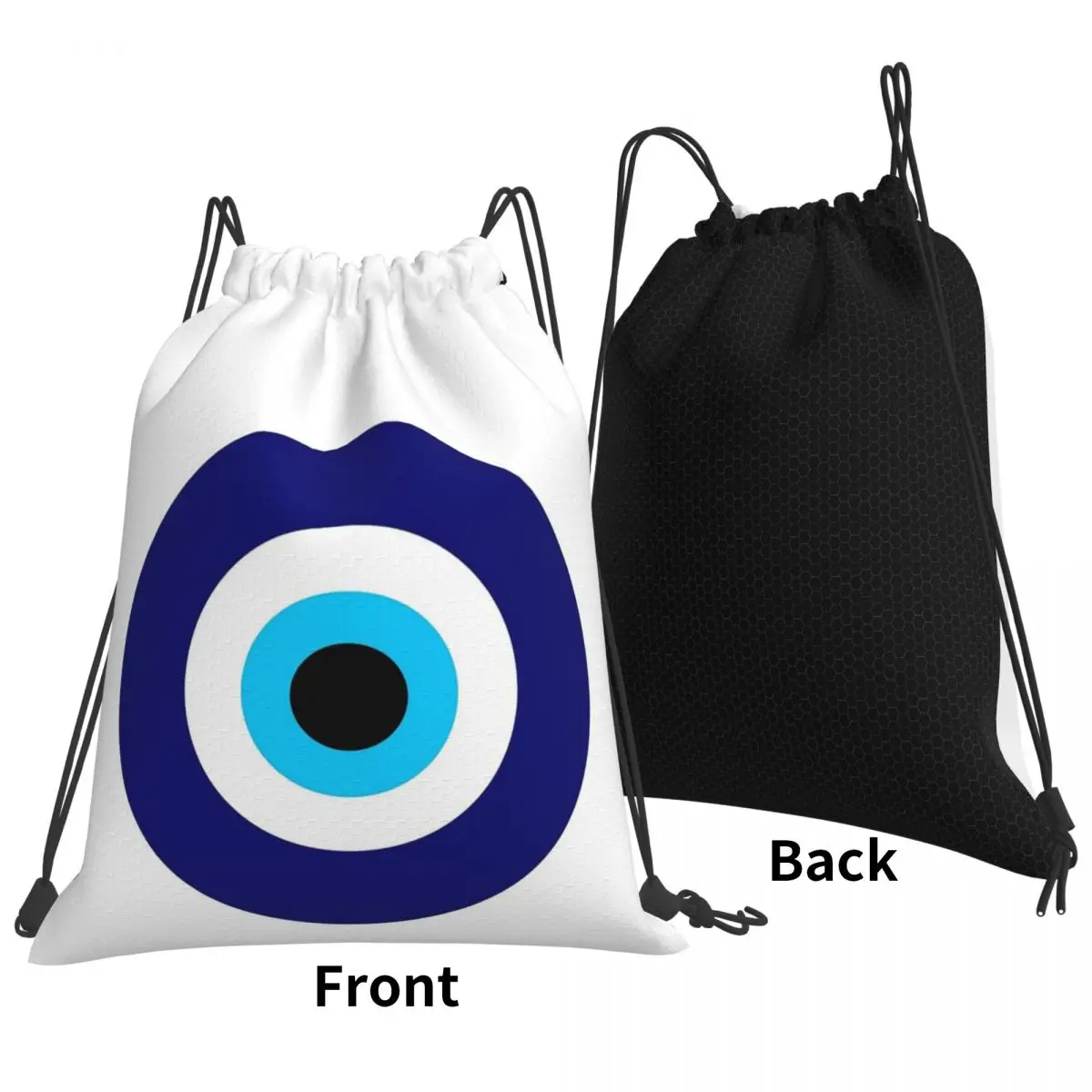 Magic Eye Five Set Evil Ey Backpacks Portable Drawstring Bags Shoes Bag Book Bags for Travel School