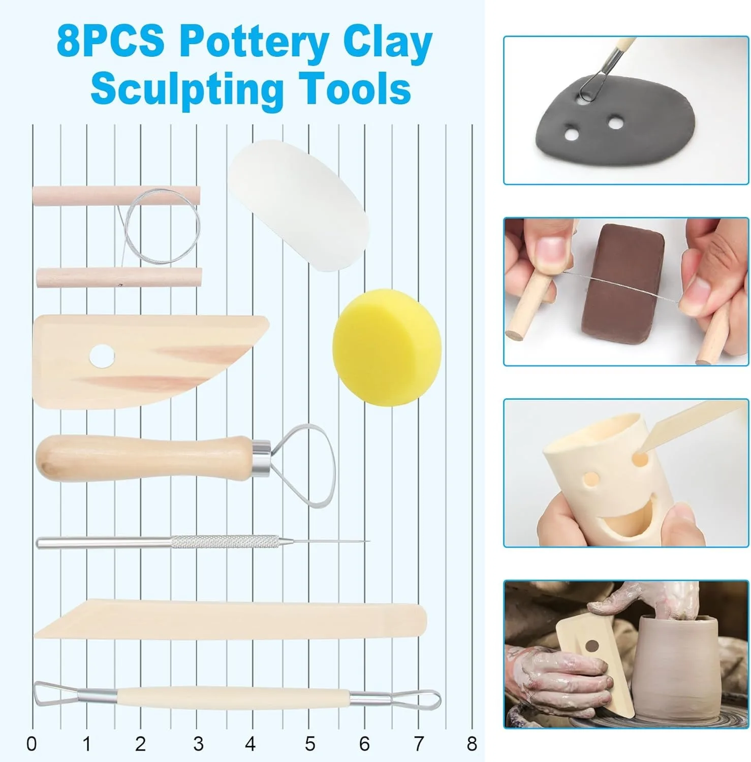 Professional Pottery Clay Sculpting Tools Set 61Pcs Modeling Stick Ceramic Tools Smoothing Wax Carving Ceramic Polymer Art Tools