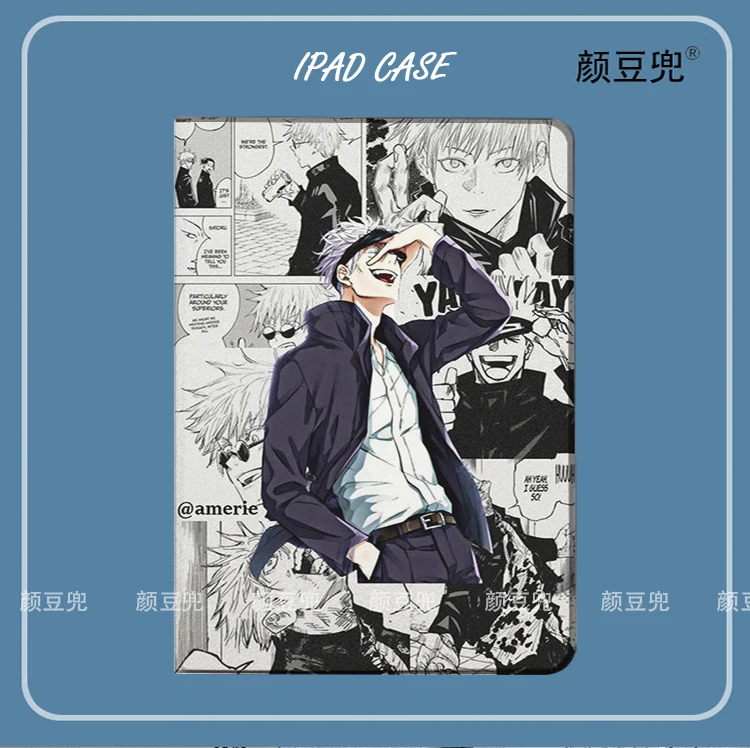 Gojo Satoru Anime Jujutsu Kaisen For Samsung Galaxy Tab A7 Lite 8.7 2021 Case S9 Plus Tri-fold stand Cover Galaxy Tab S6 Lite S8