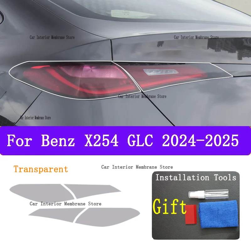 

Для Benz X254 GLC 2024-2025 задние фары автомобиля Стайлинг наклейки фары ТПУ дымчатый черный задний фонарь защитная пленка аксессуары