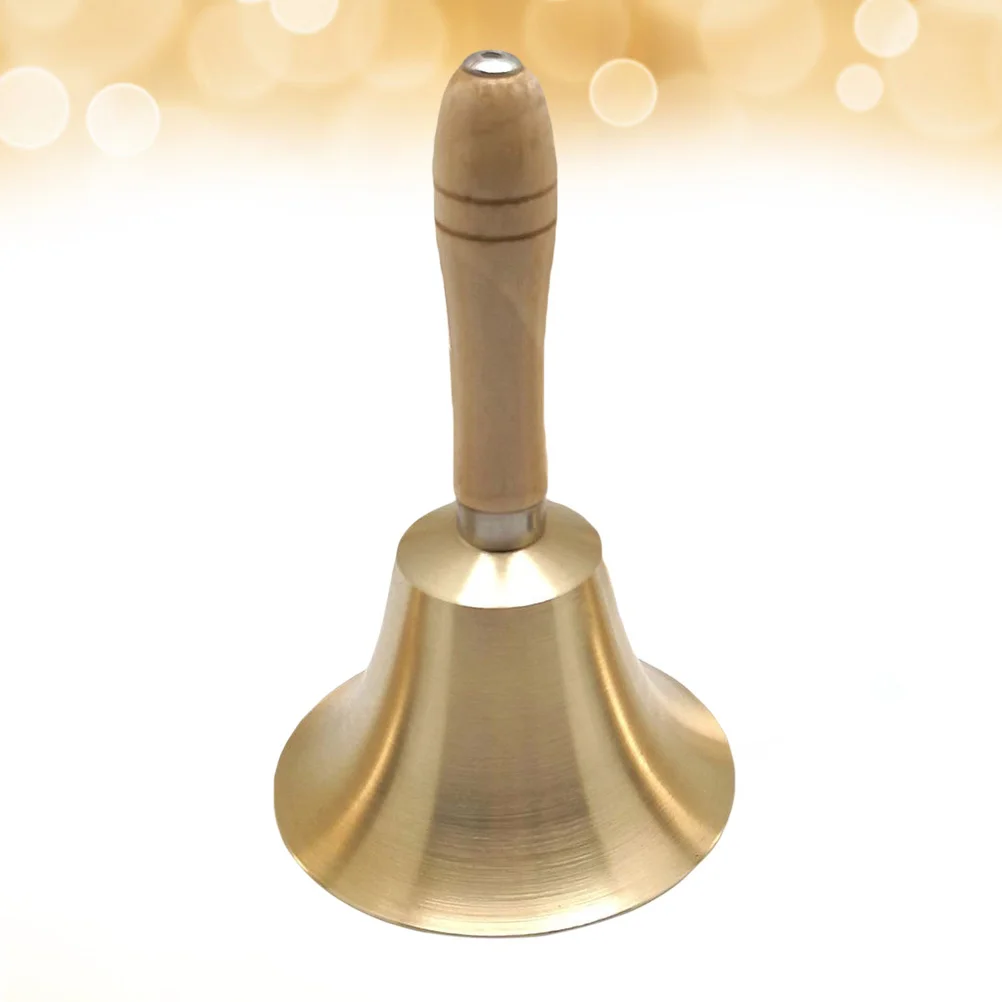Hand Bell Brass Polished 14Cm Light Sturdy Ergonomic Handle Christmas Decoration Party Handbell Restaurant Call Service