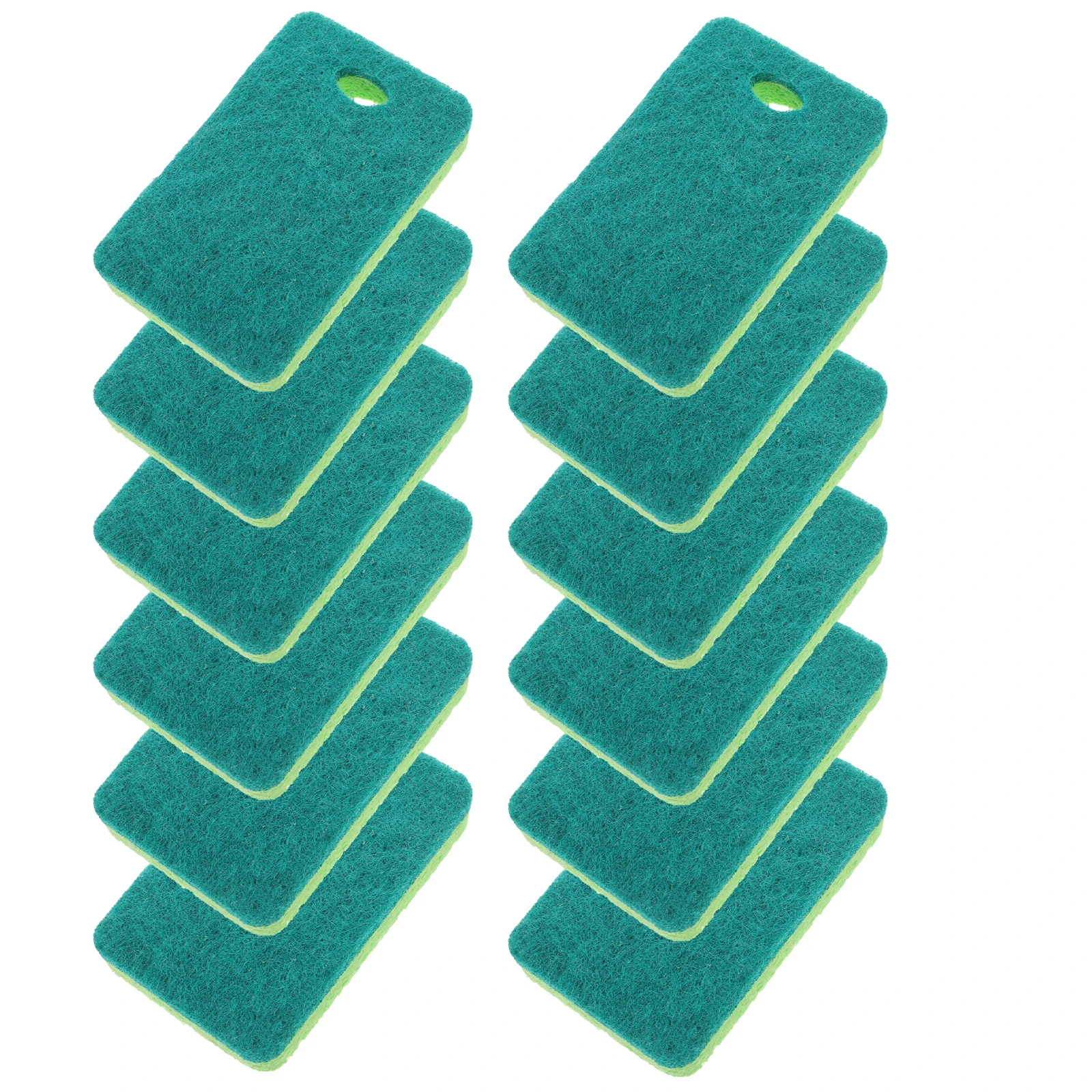 

12pcs Kitchen Pad Dual Sided Dishwashing Scrub Sponge 11x7x2cm Absorption Quick Dry Reusable Multi for Dishes