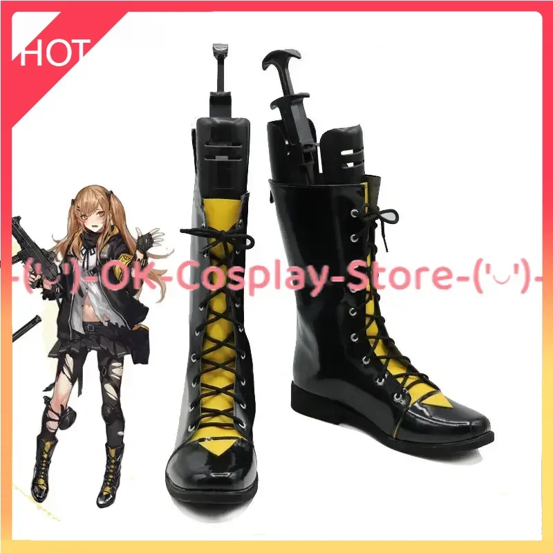 Girls Frontline UMP9 Cosplay Shoes Halloween Carnival Boots Cosplay Prop PU Leather Shoes Custom Made