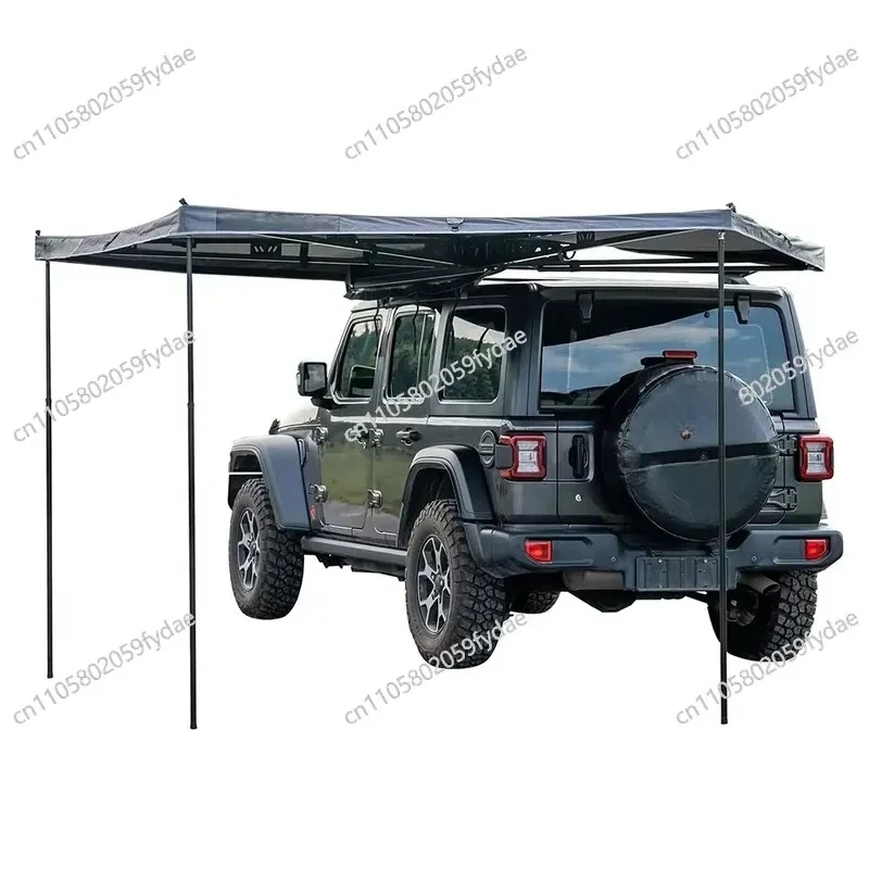 270 degrees left single-layer Oxford cloth four-season waterproof aluminum frame freestanding awning, suitable for four-wheel