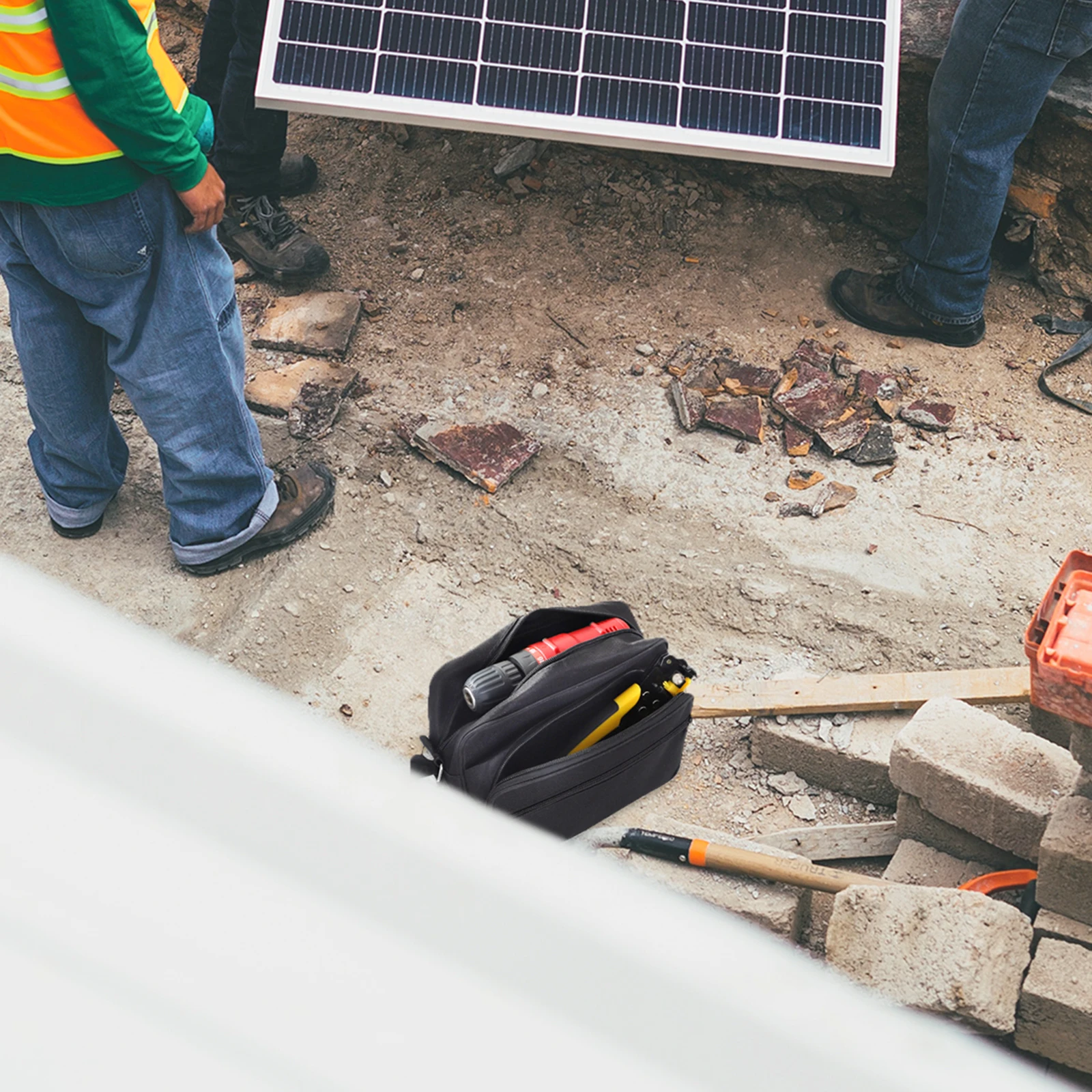 

Heavy Duty Canvas Tool Bag Multi Compartment Organizer for Electrician Carpenter Repairing Tools Storage Carry Shoulder