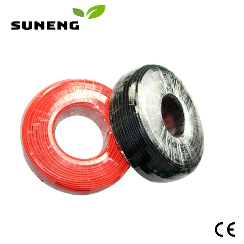 Photovoltaic Cable 2.5mm2 4mm2 6mm2 Solar Power Cable Wire TUV H1Z2Z2-K PV1-F For PV Panels Connection Red Black XLPE Jacket