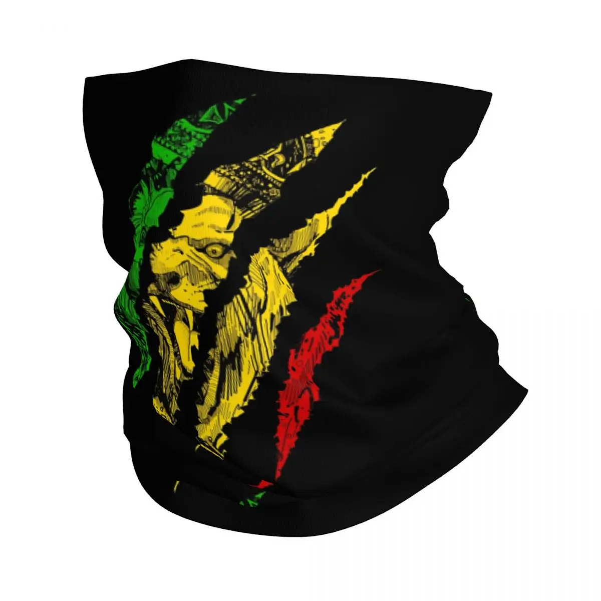 Custom Warrior Lion Of Judah King Rasta Reggae Jamaica Roots Bandana Neck Gaiter for Ski Cycling Wrap Scarf Headband Warmer