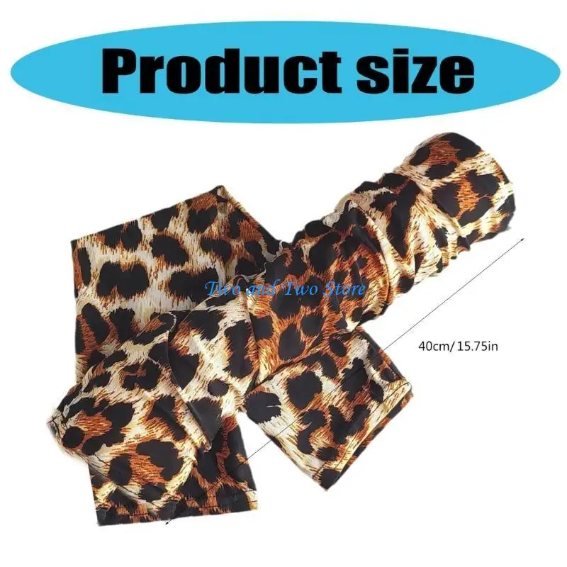 HX6F ليوبارد طباعة أكمام أذرع تبريد بسط وناعمة أغطية للذراع التبريد أكمام أذرع تبريد مريحة الدراجات الصيد الذراع حماة