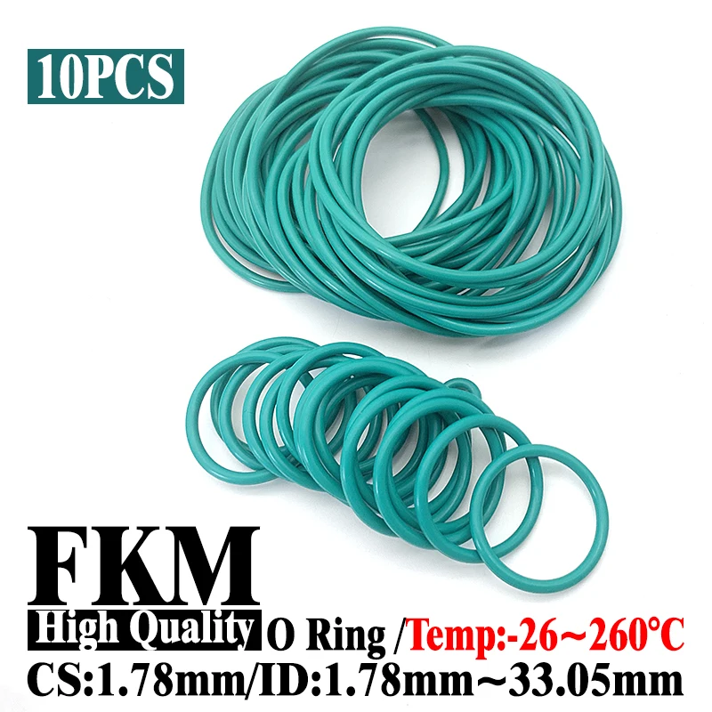

CS 1.78mm ID 1.78mm~21.95mm Green FKM O-Ring Fluororubber Seals with Oil & Corrosion Resistance for Hydraulic Pumps and Valve