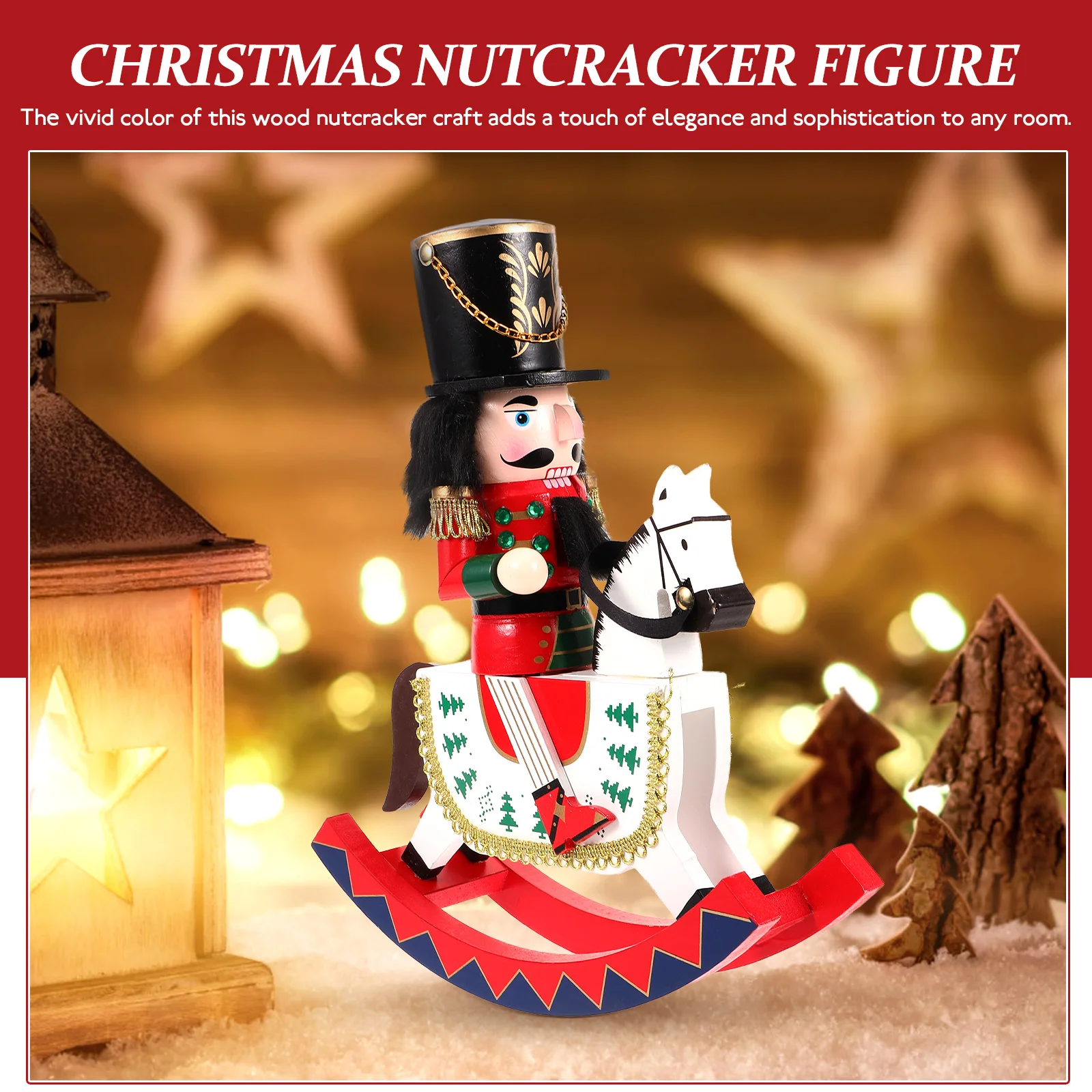 

Wooden Nutcracker Decoration 30CM King Puppet Craft Christmas Holiday naments Home Decor Xmas Tabletop Figurine