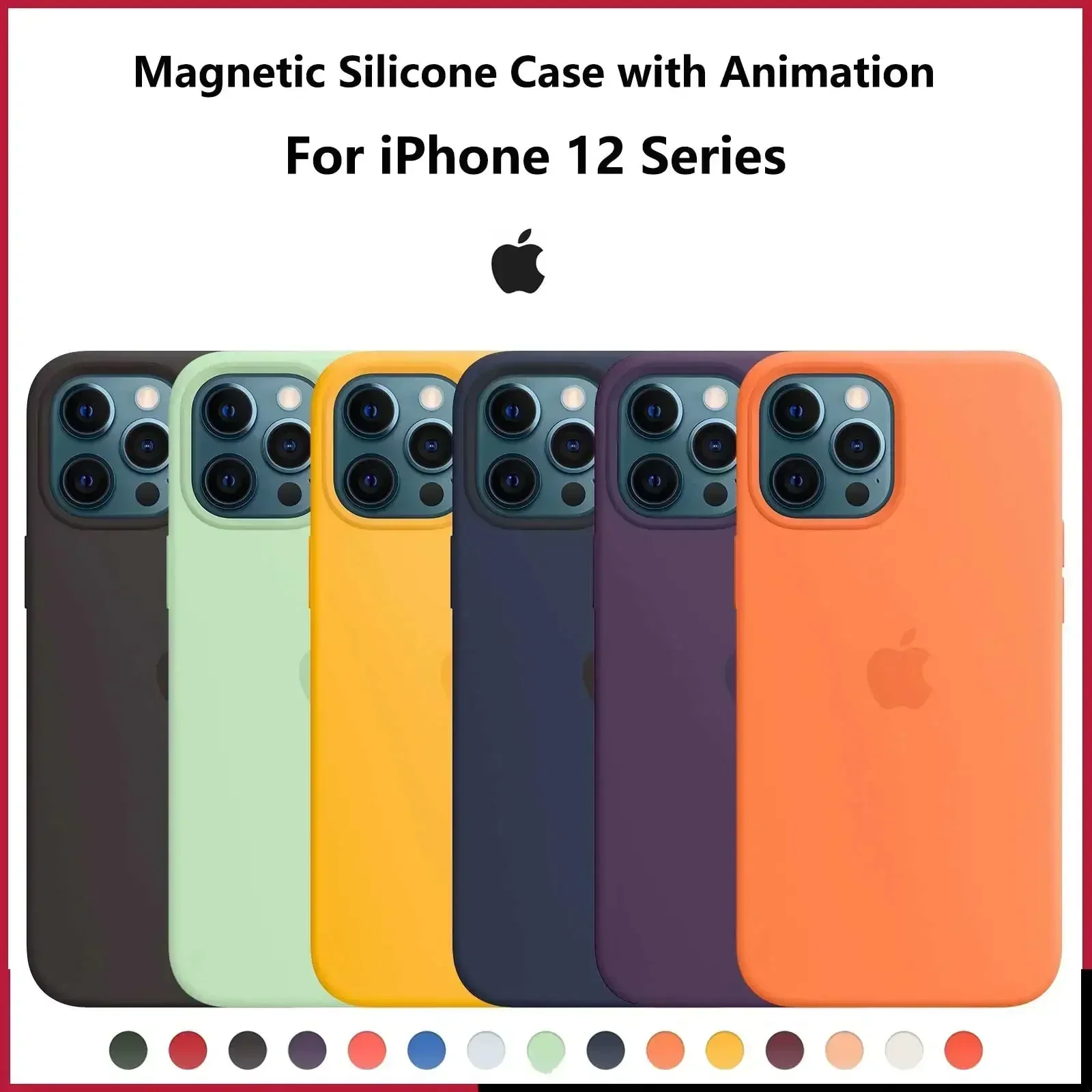 

Original Apple Cases for Apple IPhone 12 Pro Max 12 Mini Silicone Liquid Magnetic Magsafe Wireless Charging Animated Case