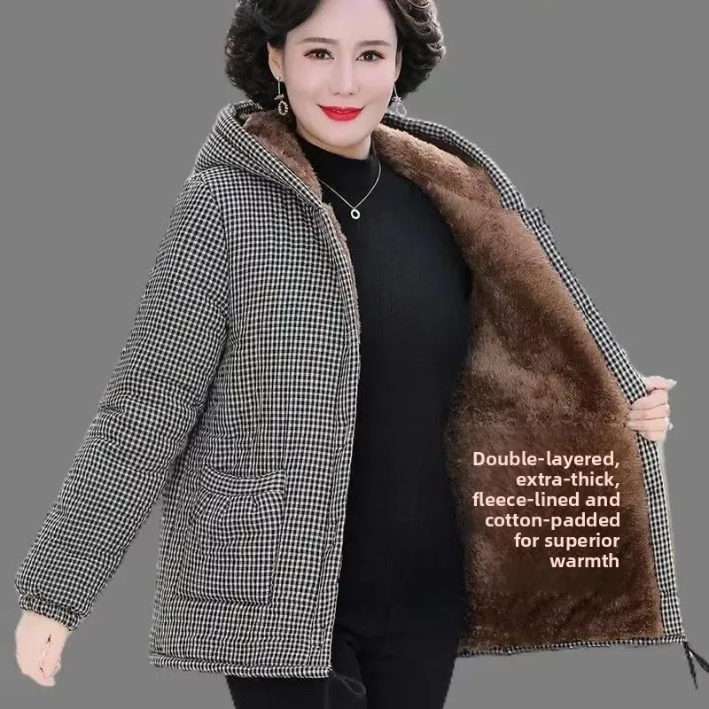 Plus Size verdickte Baumwolljacke Damen warme Kapuze lockere Passform Herbst Winter neuer Stil Polyester Stoff koreanischer lässiger Stil...