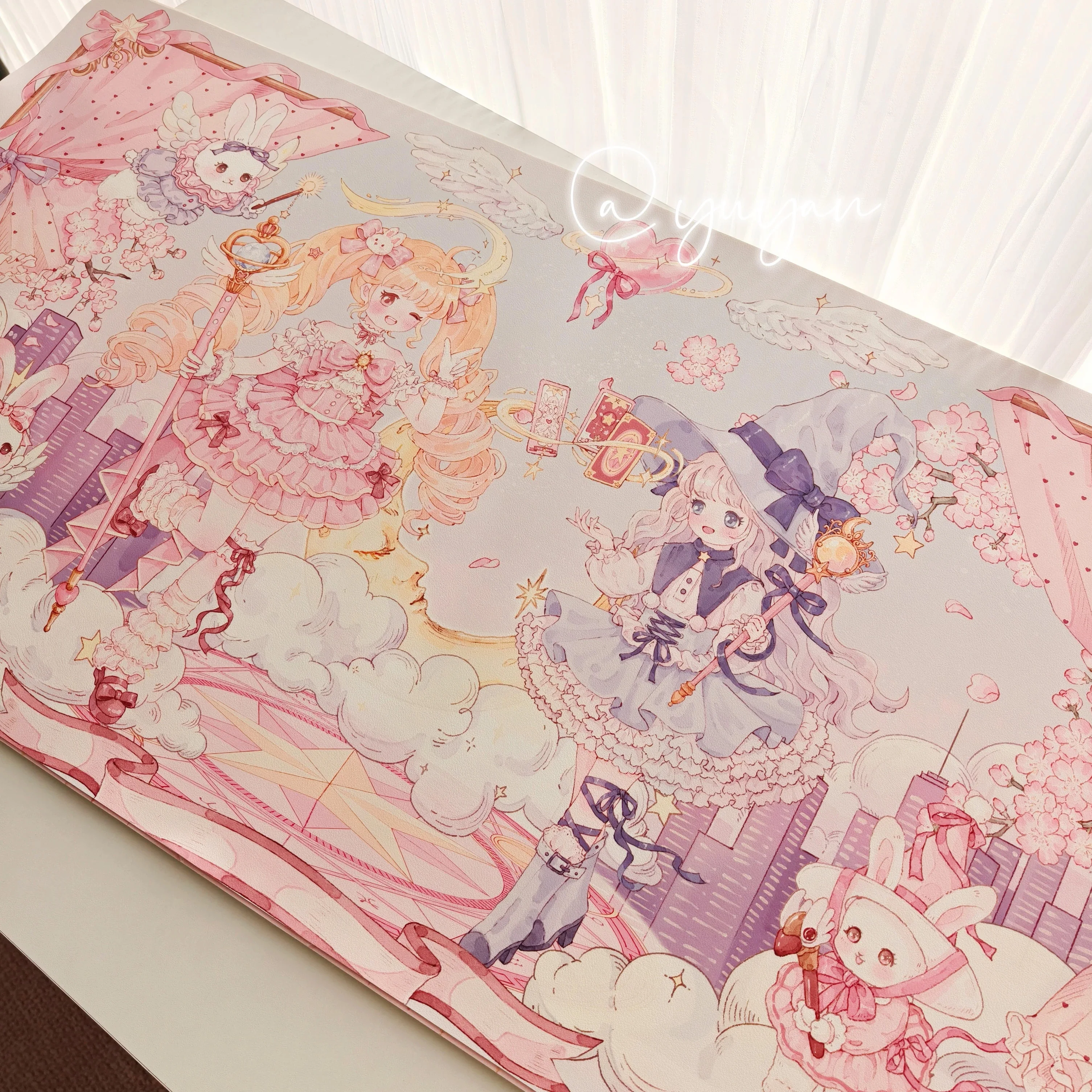 Cute Girl Bear Party Pu Leather Mousepad Office Desk Mat Mouse Pad Computer Speed Type Carpet Mat Player Laptop Keyboard Cartoon
