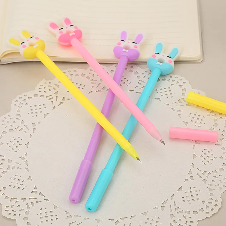 

Wholesale Cute Donut Bunny Neutral Pen Cartoon Stationery Student Water Pens Creative Gift Signature Pen