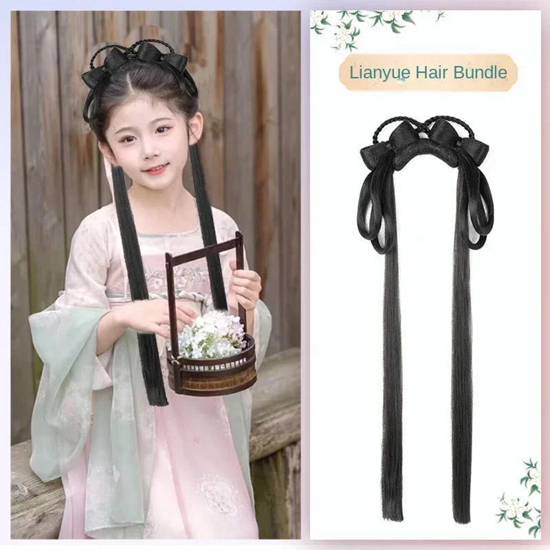 Lazy Mat Hair Bag Chinese Style Style Ancient Hair Accessories Children Hanfu Hair Bun Wig Headwear Women\'s Ancient Clothing