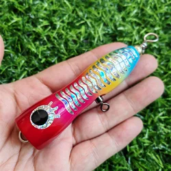 Fishing Lure 8cm/16.5g 12cm/45g mini Wooden Popper Top Water Popper Artificial Bait For Beach Fishing