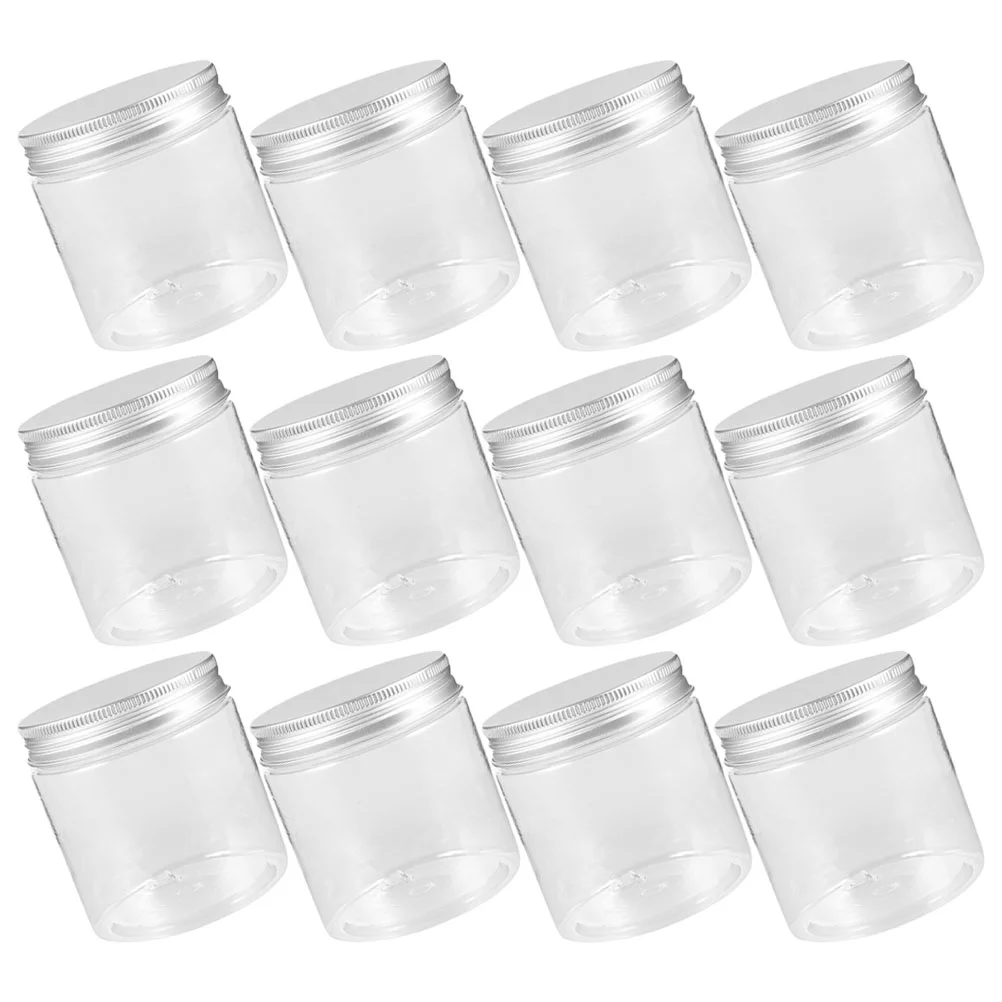 

12 Pcs Aluminum Lid Mason Jars Food Container Multifunction Storage Can With Lids Pet Plastic