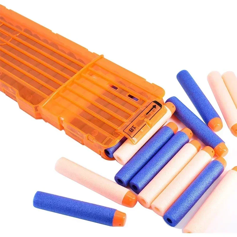 1/3 Pack 18-Darts Quick Reload Bullet Clips Magazine Clips For Toys Gun N-Strike Elite Blaster (Transparent Orange)