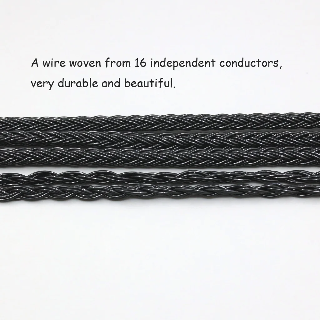 LN 007728   Cabo de fone de ouvido occ preto de 16 núcleos para sennheiser hd580 hd600 hd650 hdxxx hd660s hd58x hd6xx fone de ouvido