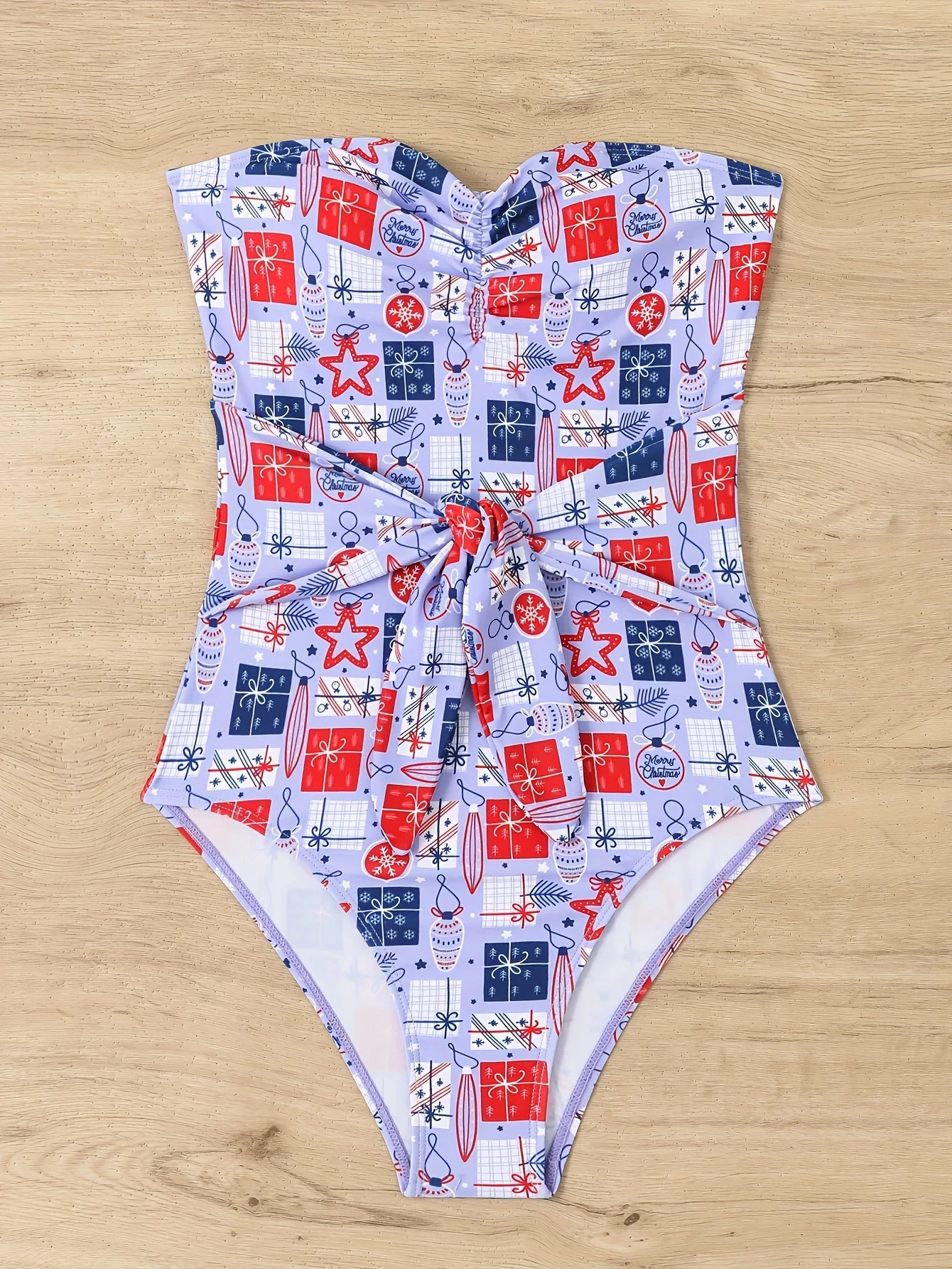 

Женский цельный купальник без бретелек, подарочный купальник с поясом и бантом, праздничный стиль