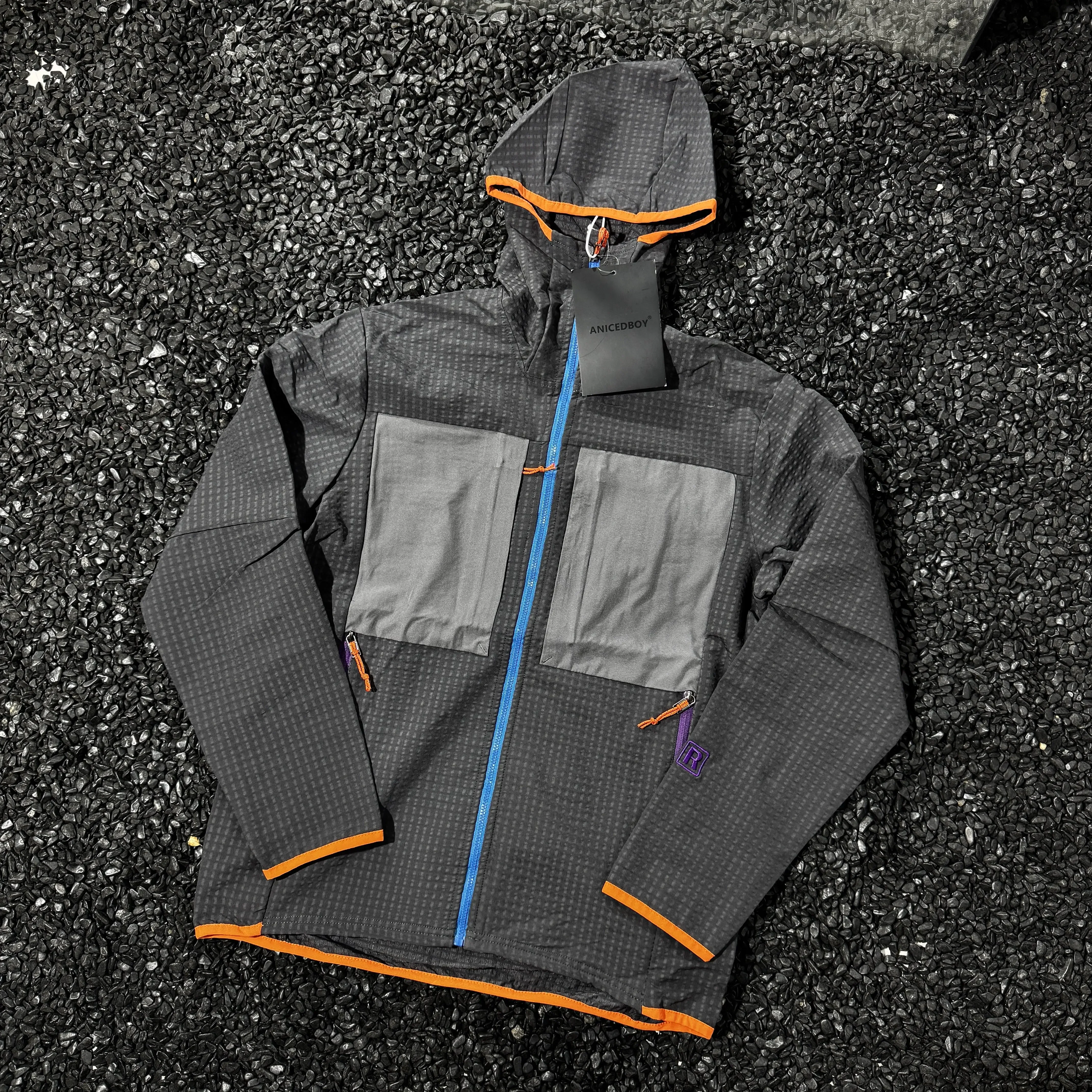 Fleece Outdoor Lightweight Warm Windproof Waterproof Color Matching Hooded Sweater Jacket R/2