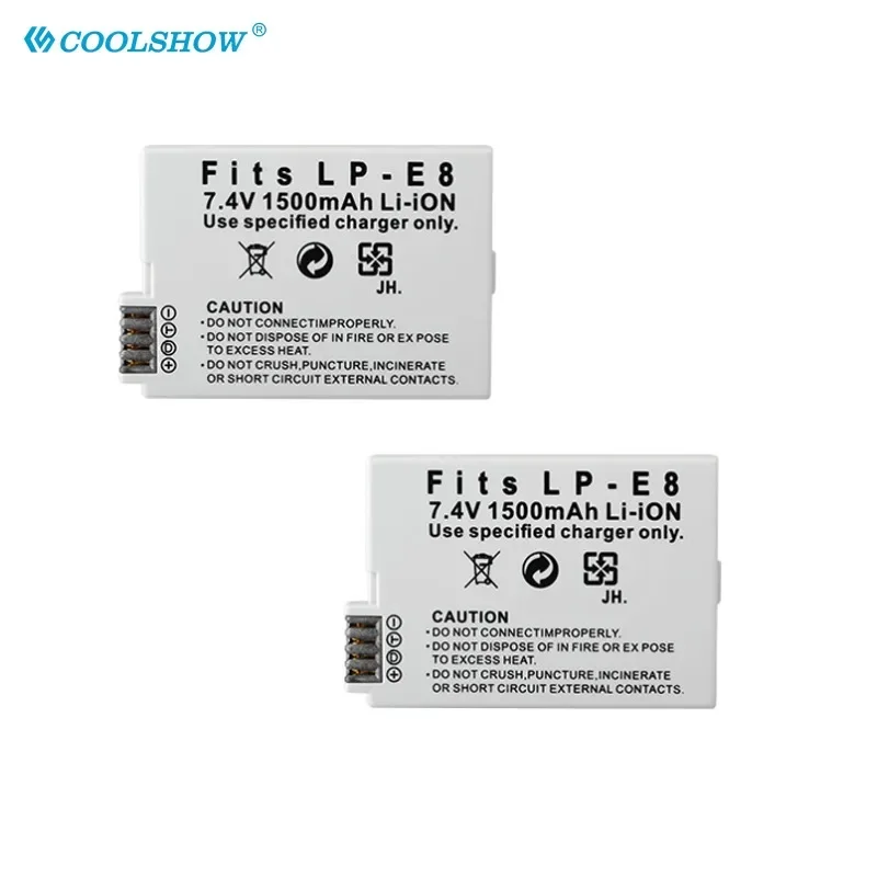 1500Mah Battery LP-E8 for Canon EOS 600D 550D 650D 700D Kiss X5 X4 X6 X7 Rebel T3i T2i T4i T5i LP E8 Camera Batteries