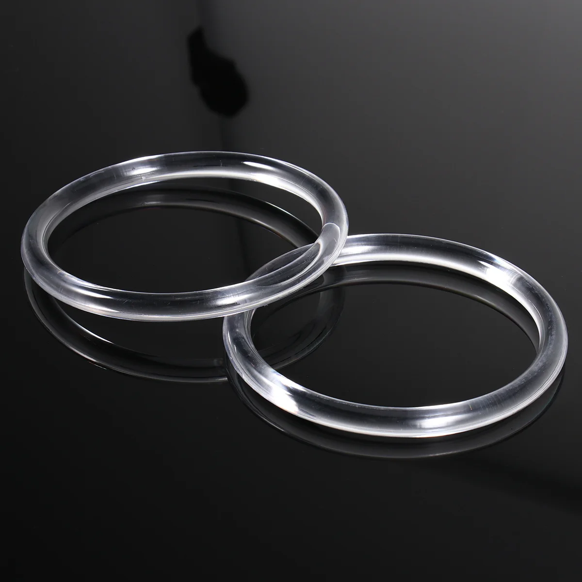 

8Pcs Transparent Round Ring Handles 4 Inches Replacement Handbag Handles Purse Bag Accessories DIY Handmade Gift for Mother