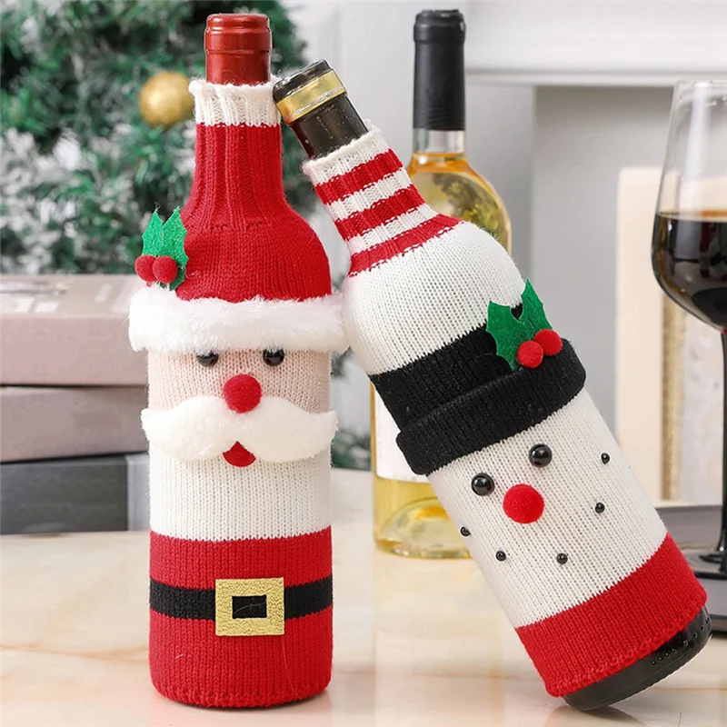 BAAG-suéter de Navidad, cubierta para botella de vino, cubierta para botella de vino para decoraciones navideñas, suéter de Navidad, decoración para fiesta