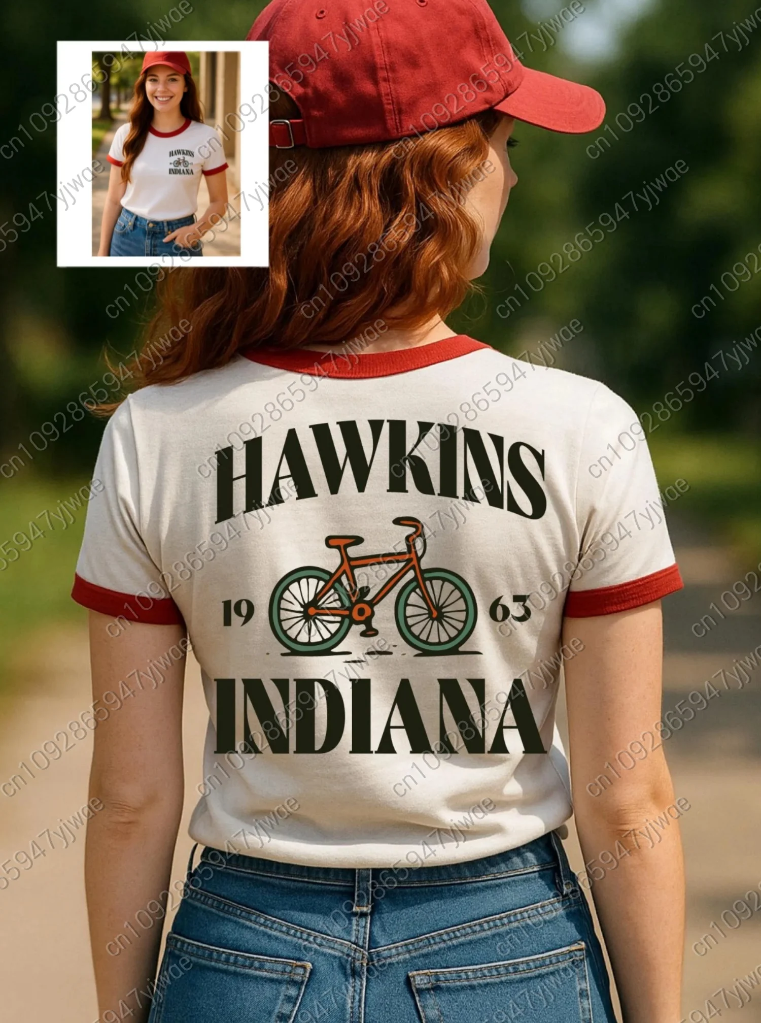 2026 verano mujeres adultos Tops hombres cuello redondo manga corta estampado Hawkins Retro camiseta, Hawkins Indiana TOPS ropa de mujer